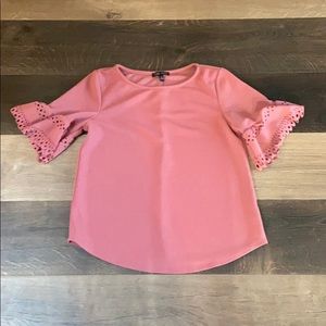Baby Pink flared sleeve top